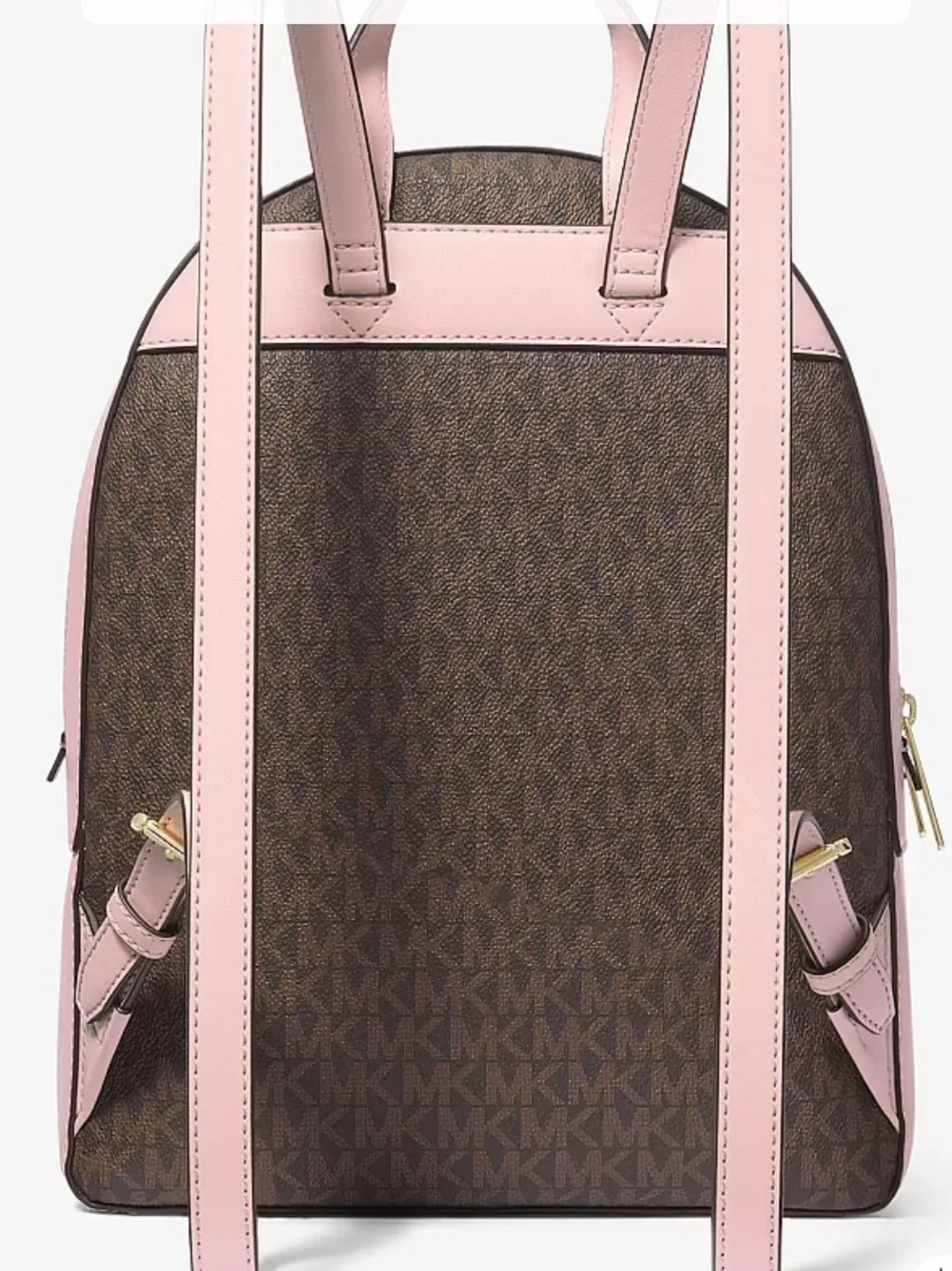 Michael Kors Jaycee Medium Zip Pocket Logo Backpack Powder Blush NWT